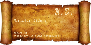 Matula Diána névjegykártya